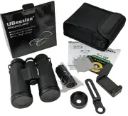 Waterproof Binoculars Compact 12x42 UBeesize with Universal Phone Holder NEW