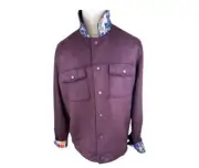 Robert Graham Vegan Suede Mahogany Trucker Jacket Size XXLarge
