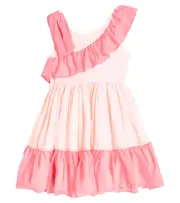 [Patachou] Patachou Ruched chiffon dress Y 14 pink