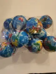 World Map Earth Globe Squeeze Foam Ball Hand Wrist Exercise Stress Relief 12pack