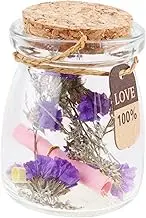 Creative Glass Wish Bottle with Cork Lid Decorative Jar for Messages Paper Stars and Candies present for Weddings Parties and Special Occasions Assorted Flower Design