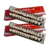 56 Pcs False Teeth Dental Complete Acrylic Resin Denture Teeth, 2 Set Whole M