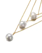 Genevive 14K Over Silver 13-16mm Pearl Necklace