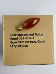 25 Pack - C9 - 7W - Gold Incandescent Lamp Bulb