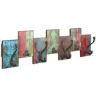 Coat Rack with 7 Hooks Solid Reclaimed Wood Entryway Organizer Home Decor 43460
