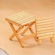 MAEEHDNKM Wood Portable Camping Stool, Compact Folding Step Stool, Small Collapsible Fishing Stool Low Seat for Vanity Garden Hunting Gardening Dining Room(Wood Color)