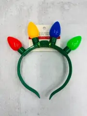 Xmas Holiday Lightbulb Flashing Light up Headband Teacher Supply Favors 4 Bulb
