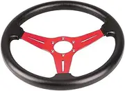 JSDNI Universal Racing PU Leather Steering Wheel 350mm 14inch Auto Sport Drifting Steering Wheels Deep Dish Style Car Steering Wheel Cover (Color : Red)
