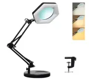 Magnifying Glass With Light And Stand Dimmable Led Magnifier Desk Lamp With Clam