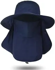 [NEDLON] Fisherman Sun Shading Fishing hat, Outdoor Quick-Drying Sunscreen UV Wide-Brimmed hat, Unisex with face Shield and Neck Flap
