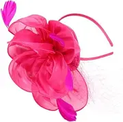 [VALICLUD] Fascinator Hat for Women Detachable Flower Headdress for Tea Party Banquet Wedding Elegant Mesh Headpiece Versatile Hair Clip Headband Combination