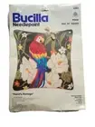 New Bucilla Needlepoint Kit Parrot's Plumage Bird 100% Wool 14" Square USA