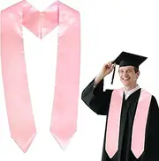 [QOIUSO] 72 Inch Plain Graduation Stole - Graduation Sash Class of 2025 With Classic Tips - Unisex Adult Honor Stole