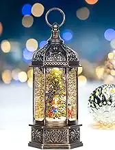 Christmas Snow Globes Musical Lantern with Timer, Nutcracker Figures Rotate with Music, Swirling Glitter Christmas Tree Ornaments for Friends, 12.7''…