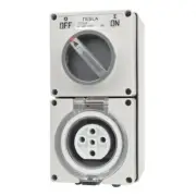 Tesla 5PIN 20A 3 Phase IP66 Switched Socket Outlet (SAA APPROVED, 5 YR WARRANTY)