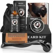 Beard Growth and Grooming Kit - Growth Oil (2Oz), Balm, Comb, E-book, Storage...