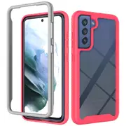 MCC Shockproof Case Samsung Galaxy S21 FE 5G Fan Edition Clear Back Cover [Magenta]