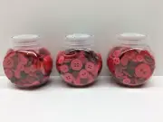 3 - Blumenthal Lansing Jar of Buttons 4oz Assorted Sizes Red