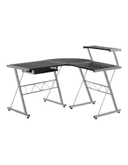 [Artiss] Computer Desk L-Shape Keyboard Tray Shelf in Black