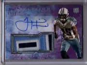 2013 Topps Inception JUSTIN HUNTER PURPLE LOGO PATCH AUTO RC SP #5/50 TITANS!