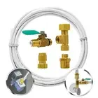 Metpure Ice Maker Fridge Install Kit 1/4" Brass Tee-Valve-Parts, 25' Tube