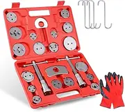 28Pcs Heavy Duty Disc Brake Caliper Compression Tool and Wind Back Tool Set Brake Piston Tool for Brake Pad Replacement with Hanger Hooks