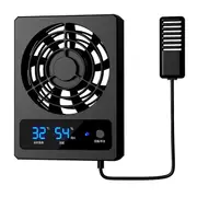 Smart Cooling Fan For Reptile Tank With Led Display Strong Wind Ventilation Fan Low Noise Cooling Fan(degrees Celsius) Black