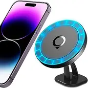 Quarble Compatible with Mag Safe Car Mount Dashboard Magnetic 360° Adjustable Phone Holder Soft Rubber Front Compatible with iPhone 16/15/ 14/13/ 12/ Pro/Pro Max No Metal Plate Needed Since 2021