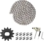KAMIER #25 Roller Chain 132 Links with 13 Tooth Motor Sprocket Kit for Razor MX500 MX650 SX500 Mcgrath Dirt Rocket Bike Kids Electric Off Road Motocross Mini Pit Bike 25H Drive Chain Heavy Duty Parts