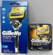 Gillette ProGlide Shield Men's Razor W/ Razor & Razor Blade Refills Pk Of 4 New
