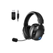 Wireless Gaming Headset Bluetooth 5.3 Wireless Gaming Headphones Detachable Flexible Microphone-Black