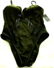 NEW Massimo Lace-Up Front Open-Back Swimsuit One Piece Size XL Padded Cups