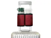 Luggage Travel Cup Holder Free Hand Drink Carrier - Hold Two Coffee Mugs - Fi...