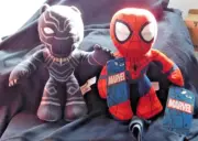 Spiderman & Black Panther Marvel Flexers Poseable Plush 9" Action Figures - NWT