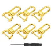 6Pcs Swivel Clasps, 0.79" D Ring Detachable Snap Hook with Screwdriver, Gold