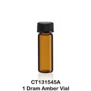 25 Amber Glass Vials w/ Screw Caps 15 x 45 mm - 1 Dram (1/8 Oz., 3.7 ml)