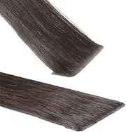 hair2heart Premium Invisible Tape Extensions Real Hair - 40 Tapes 50 cm Ash Brown