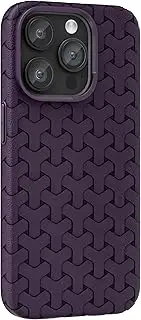Juuui Case for iPhone 12 - Sleek Black Geometric Design, Premium Silicone Shockproof Cover with Textured Grip, Lightweight and Durable for Enhanced Protection (Plum Purple)