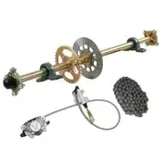 44" Go Kart Quad Rear Live Axle Disc Brake Assembly Sprocket Chain Drift Trike