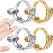 4 Pcs Crochet Ring for Finger Yarn Guide, Adjustable Crochet Tension Knitting...