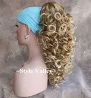 Curly Blonde Mix Claw CLIP in/ on Long Ponytail Extension Hair Piece NWT NEW