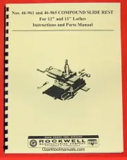 DELTA Lathe Compound Slide Rest 46-961, 46-965 Operator's & Parts Manual 0210