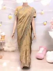 Traditional Designer Saree with Ready Blouse- Elegant Indian Ethnic Wear for Wom