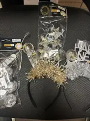 New Years decor lights and light up headbands bundle 4 Pack Crazy Set