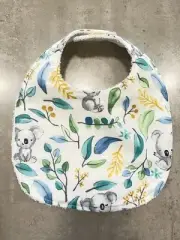 Koala Print Baby Bib Double Towel Backed 100% Cotton Fabric Free Post Handmade