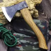 One Handed Axe Small Hatchet Wooden Wood Camping Tomahawk Forged Carbon Steel