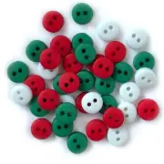 Tiny Round Christmas 1522 - Quilt 2 Hole Buttons - Buttons Galore - Craft Sewing