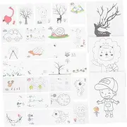 Toyvian 30 pcs Funny Finger Drawing Cards for Educational Finger Painting Cards with Various Patterns for Kindergarten Learning Creative Playxcm