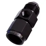 Aeroflow AF140-06BLK Straight Female - Male -6AN Black With 1/8" Npt Port