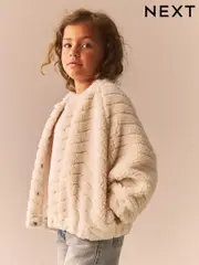 Cream Borg Fleece Bomber Jacket (3-16yrs) (B56288) | $26 - $34